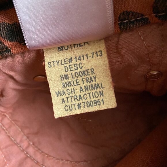 MOTHER BNWT Ankle Fray Jeans High Waist Animal - Picture 9 of 11